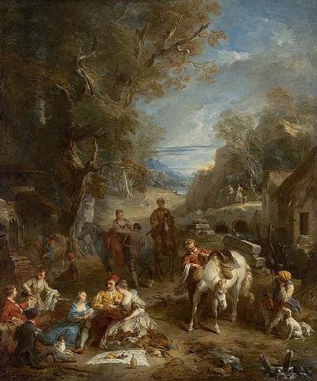 Francois Lemoyne Picnic During the Hunt oil painting picture